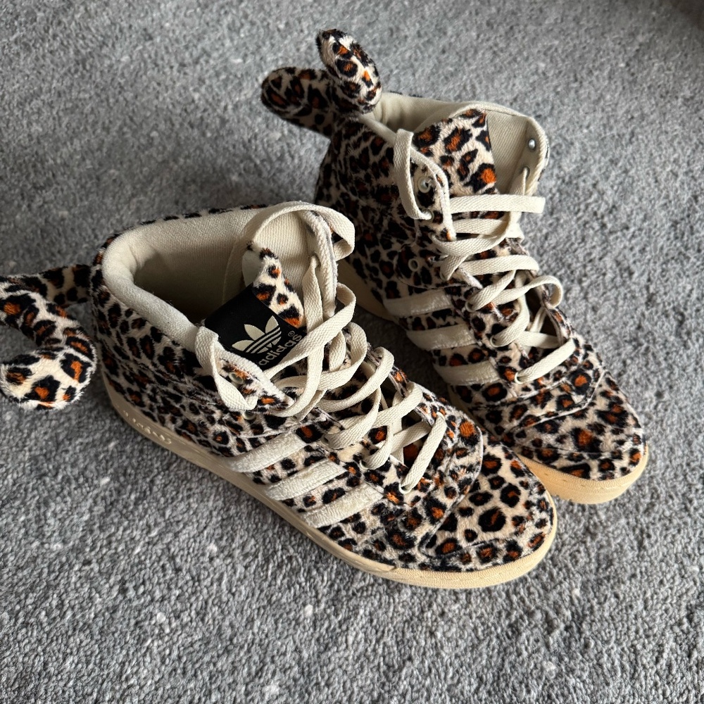 Jeremy Scott x Adidas Men's Leopard Tail Sneakers - Size US 9.5 / UK 9 / EU 43.5